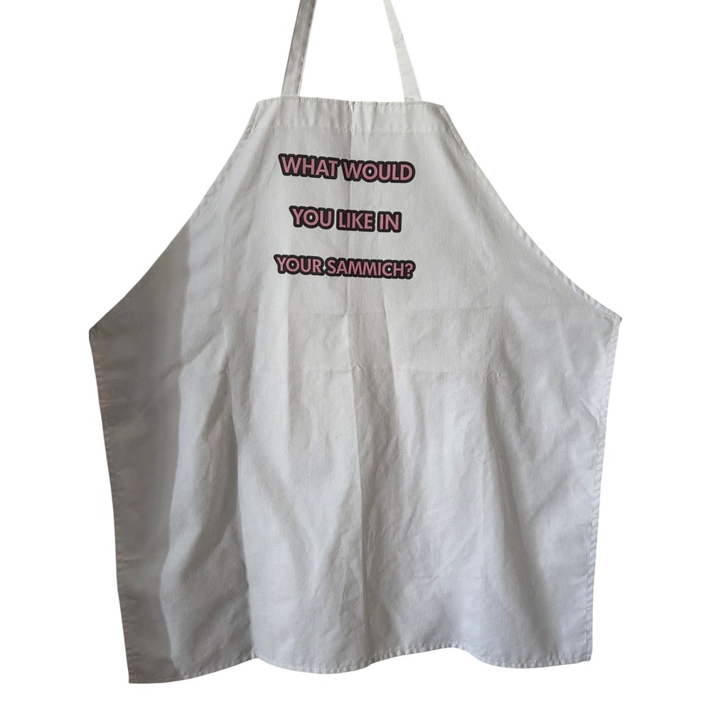 Chef Designs Apron Unisex One Size White Excellent Funny Sammich Graphic BBQ